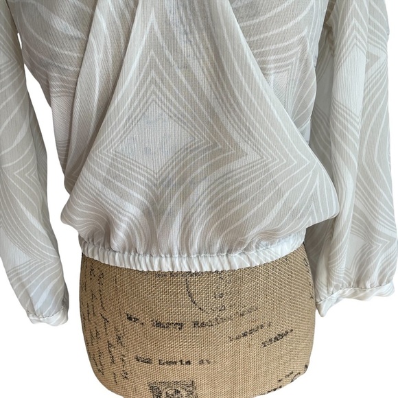 The Limited Sheer Swirl Neutral Office Blouse - Picture 5 of 9